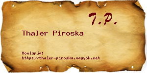Thaler Piroska névjegykártya