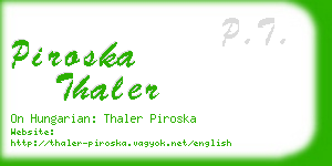 piroska thaler business card